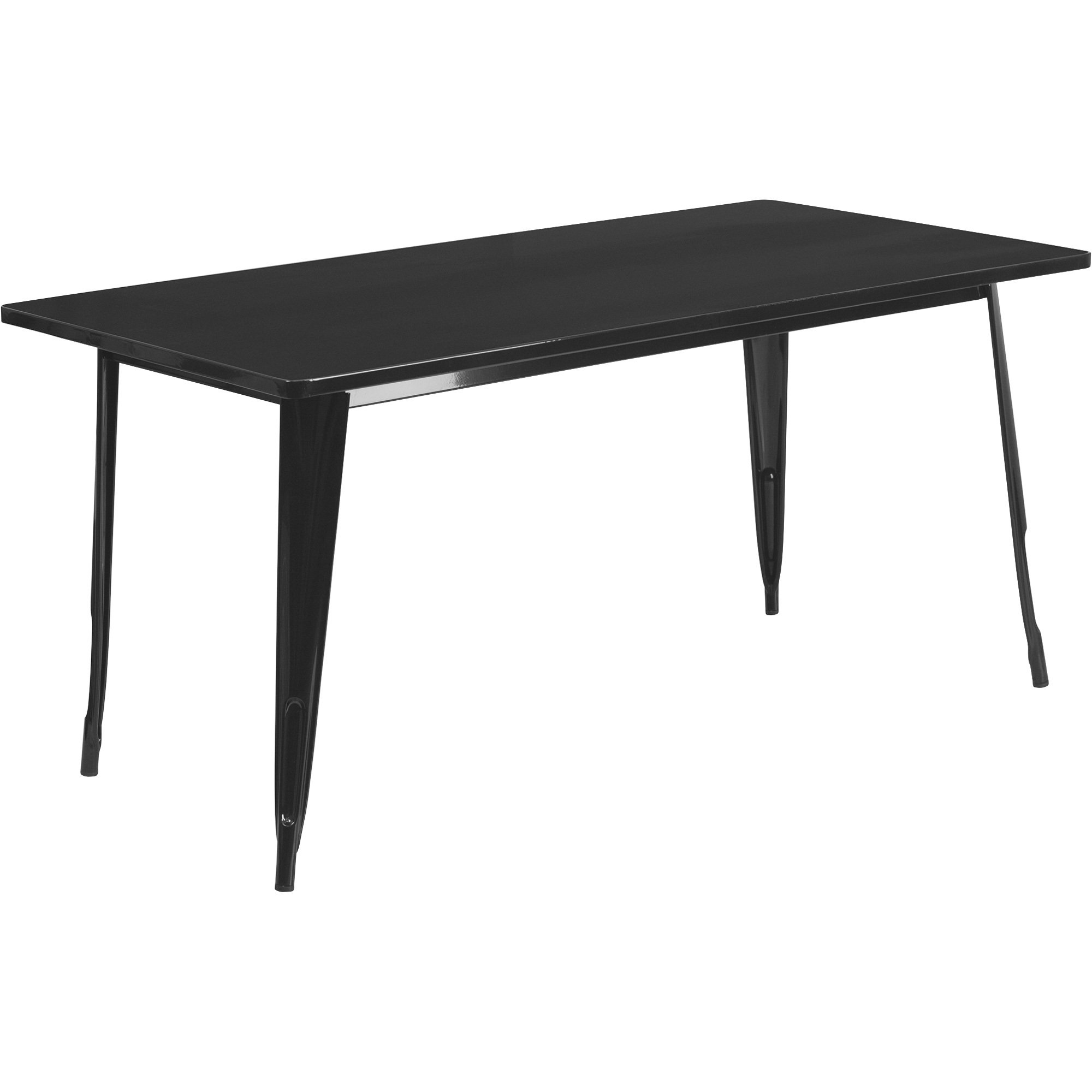 Flash Furniture Indoor/Outdoor Rectangular Metal Cafe Table — 63in.L x 31 1/2in.W x 29 1/2in.H